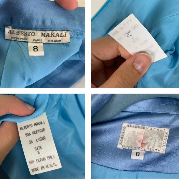 Vintage Alberto Makali Blue Reptilian 3-Piece Suit Set - Picture 6 of 16